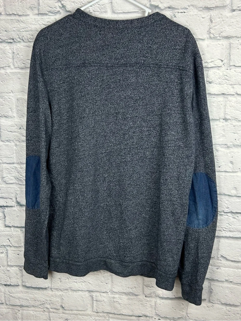 Armani Exchange A|X Men’s XL Gray Cardigan Sweater Denim Elbow Patches
